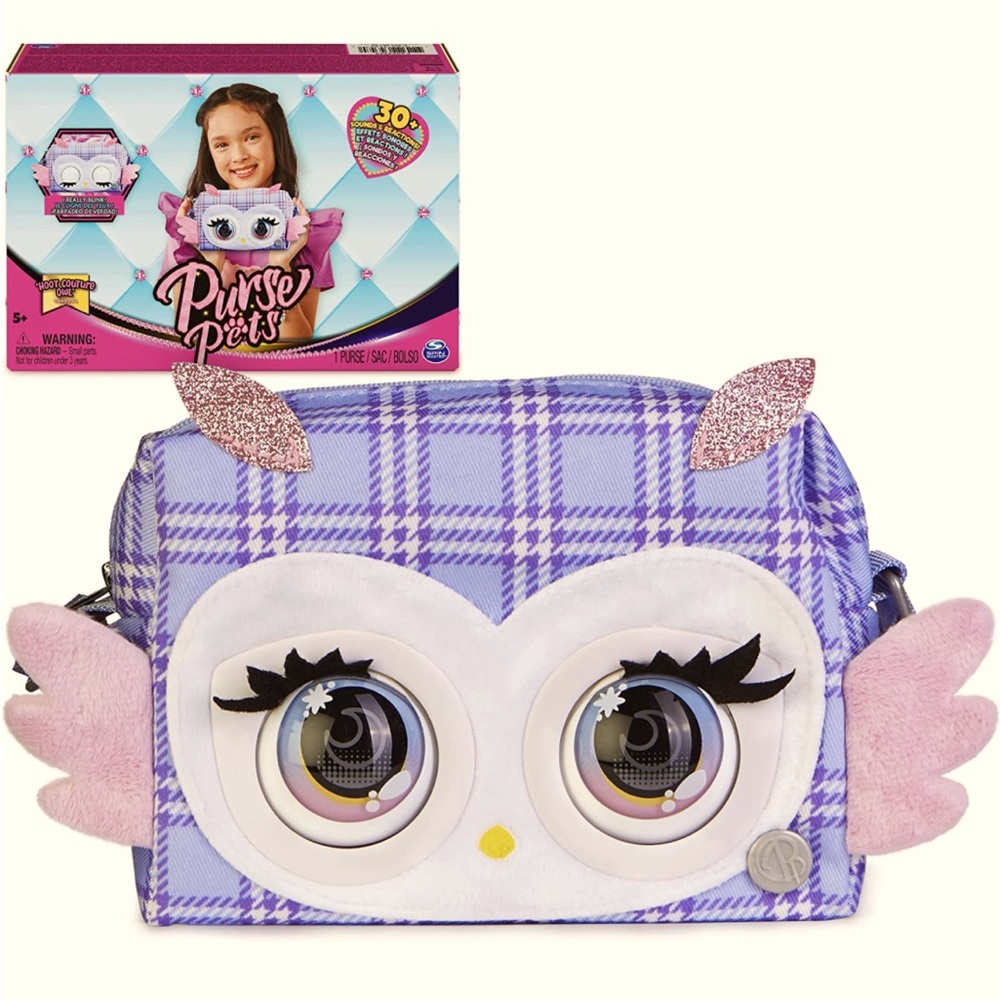 Purse Pets, Print Perfect Hoot Couture Owl, Interactive Pet Toy & crossbody